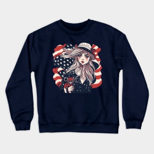 Patriotic Cat Mother Crewneck Sweatshirt